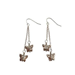 Handmade Sterling Silver Butterfly Earrings